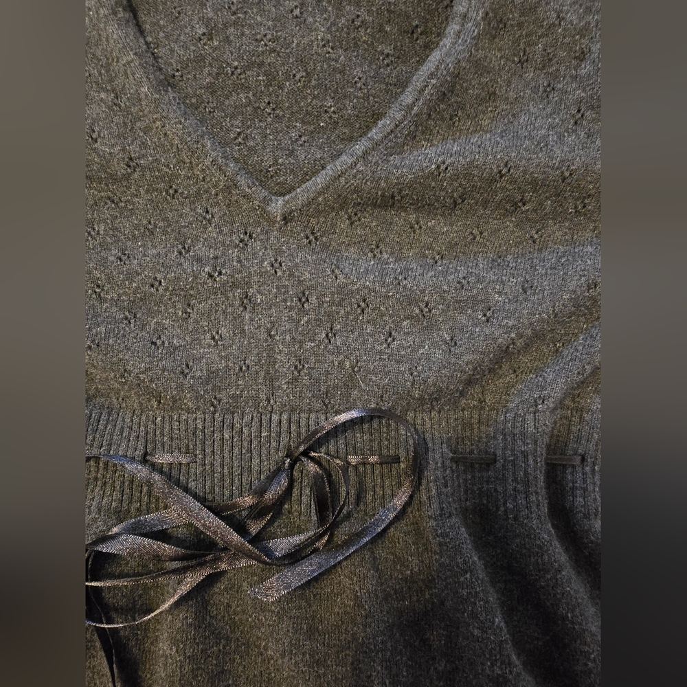 Vintage American Eagle Y2K Babydoll Charcoal Knit Top - Picture 9 of 10